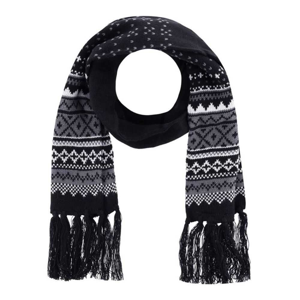 CTM Men's Heavy Knit Winter Pattern Scarf